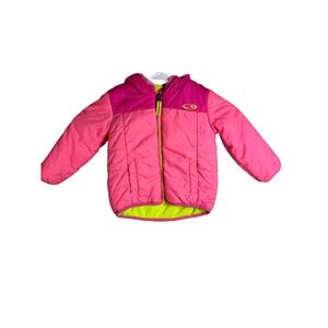 Champion Jacket Toddler Girls 12 Months Pink Hooded‎ Puffer Fleece Lined Coat